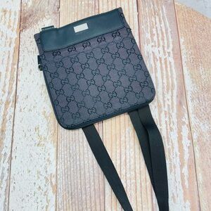 Gucci Navy GG Crossbody Bag Authentic